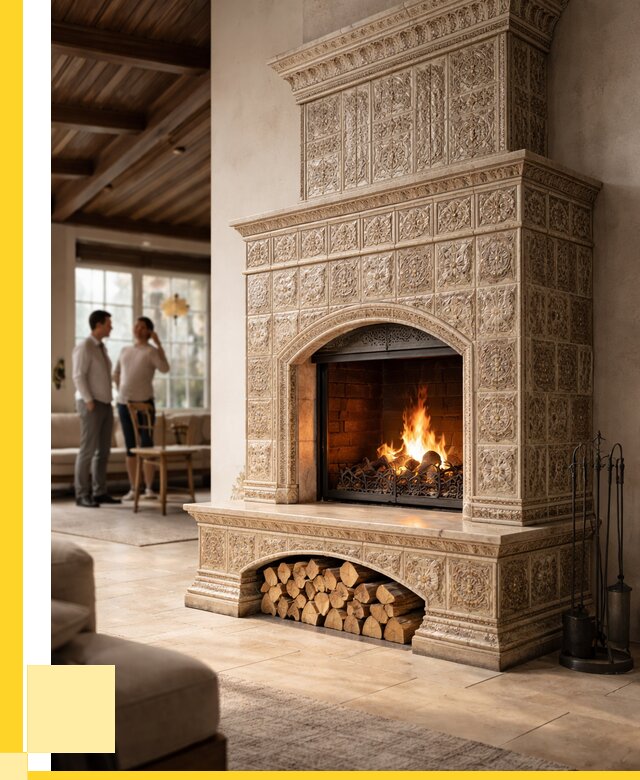 Купить изразцовый камин в Зиме от 255700 р. | ЭриданЗма