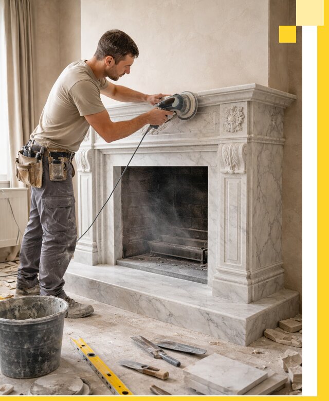 Изготовление и установка мраморных каминов в Зиме под ключ