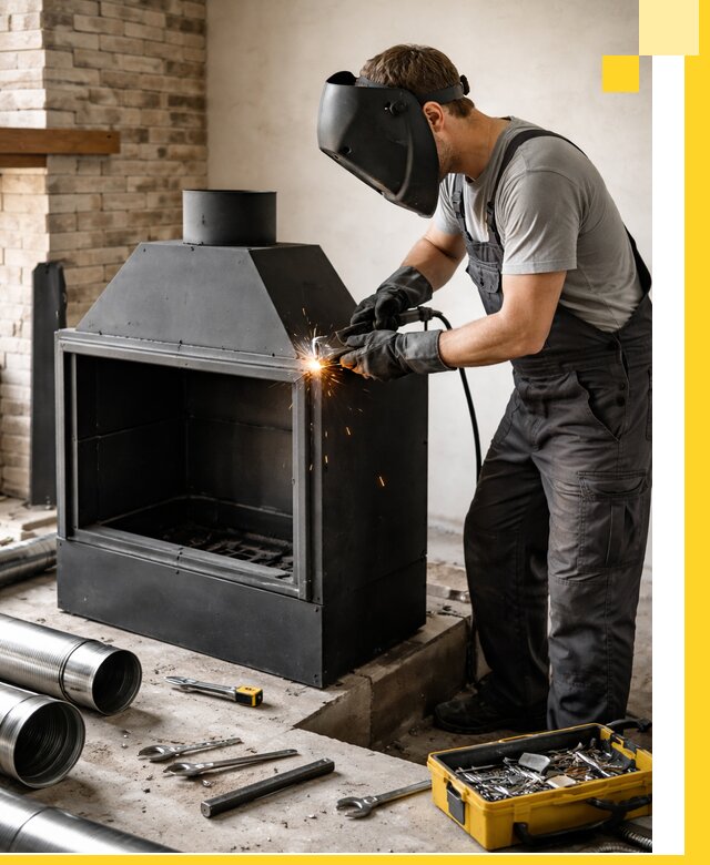 Продажа и установка металлических каминов в Зиме под ключ