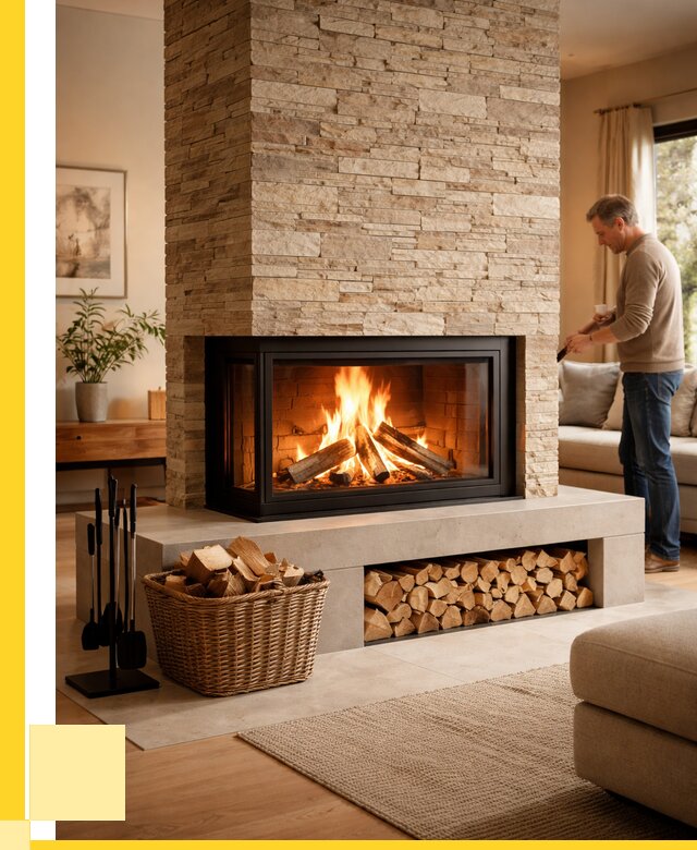 Дровяной камин под ключ в Зиме от 204560 р. | ЭриданЗма