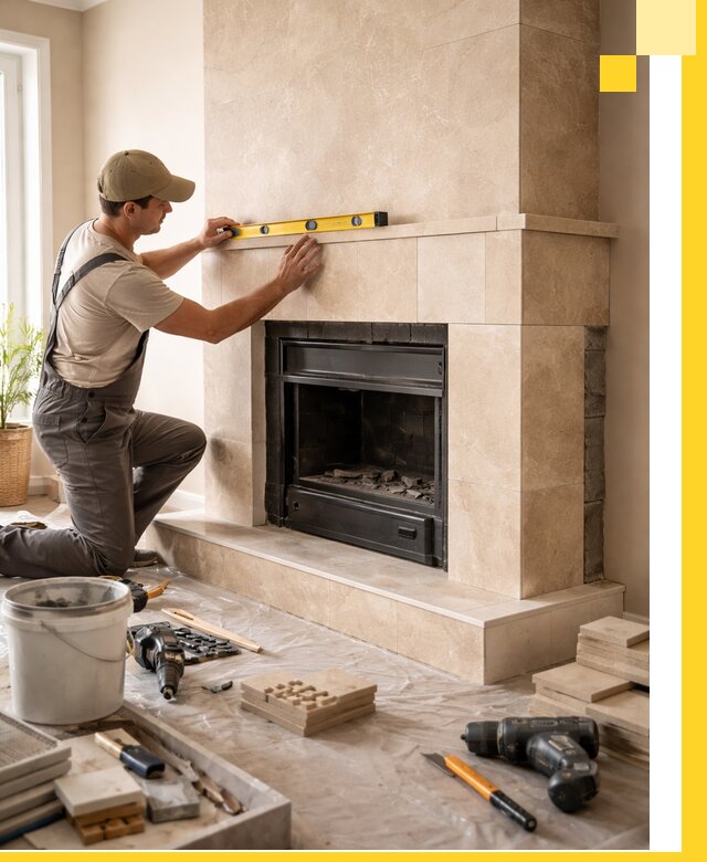 Установка и монтаж каминов в частном доме под ключ в Зиме