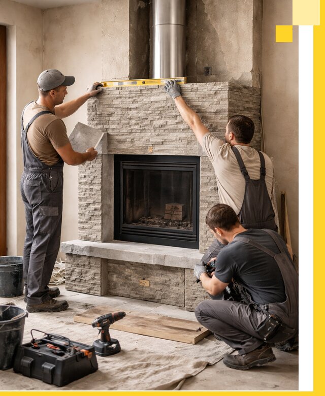 Профессиональный монтаж каминов под ключ в Зиме для дома