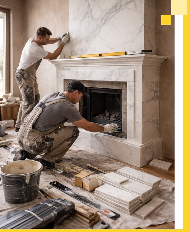 Отделка каминов в Зиме качественные облицовочные работы