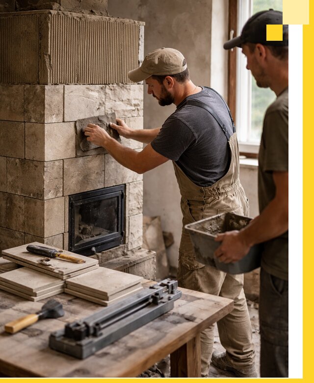 Профессиональная облицовка печей в Зиме: керамика и камень