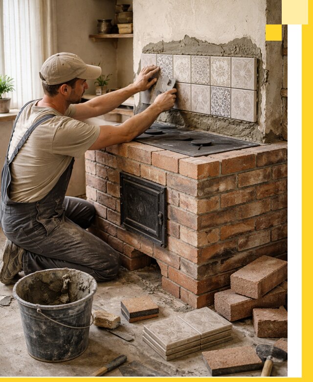 Печи с плитой на заказ монтаж гарантия и сервис в Зиме