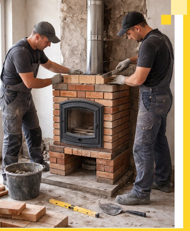 Монтаж печи камина под ключ в Зиме с гарантией и пусконаладкой