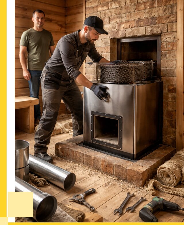 Монтаж банных печей под ключ в Зиме от 18410 р., ЭриданЗма