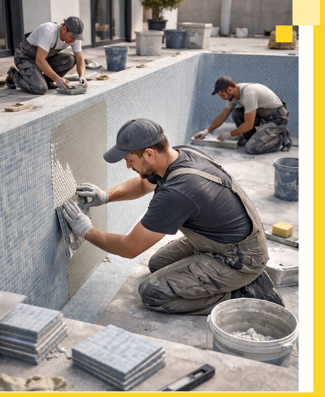 Облицовка бассейнов в Зиме плитка мозаика гидроизоляция