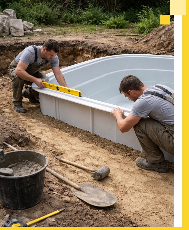 Производство и установка пластиковых бассейнов в Зиме под ключ