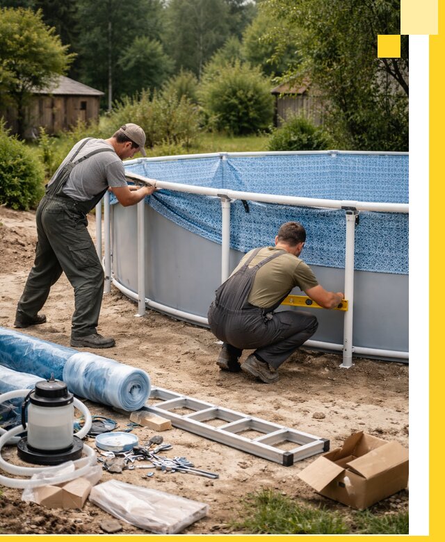 Установка и монтаж каркасных бассейнов в Зиме под ключ