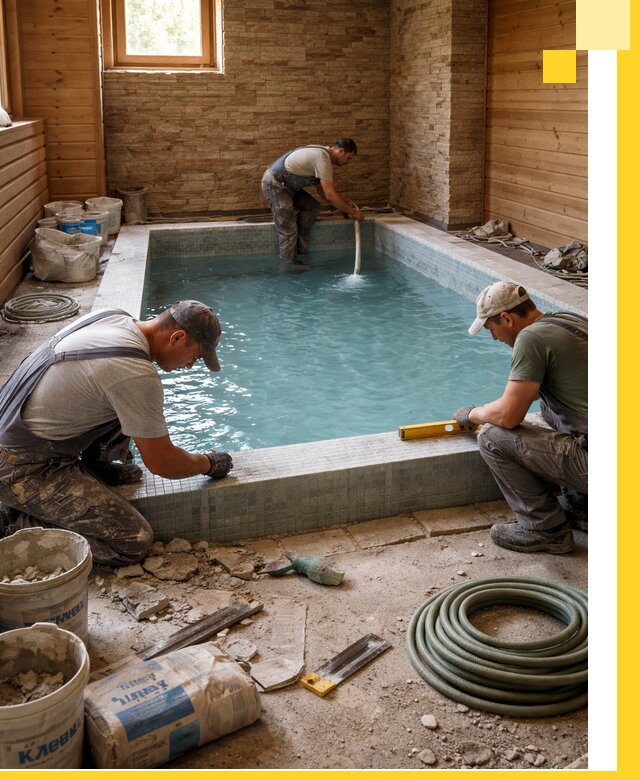 Проектирование и строительство бассейнов для бани в Зиме