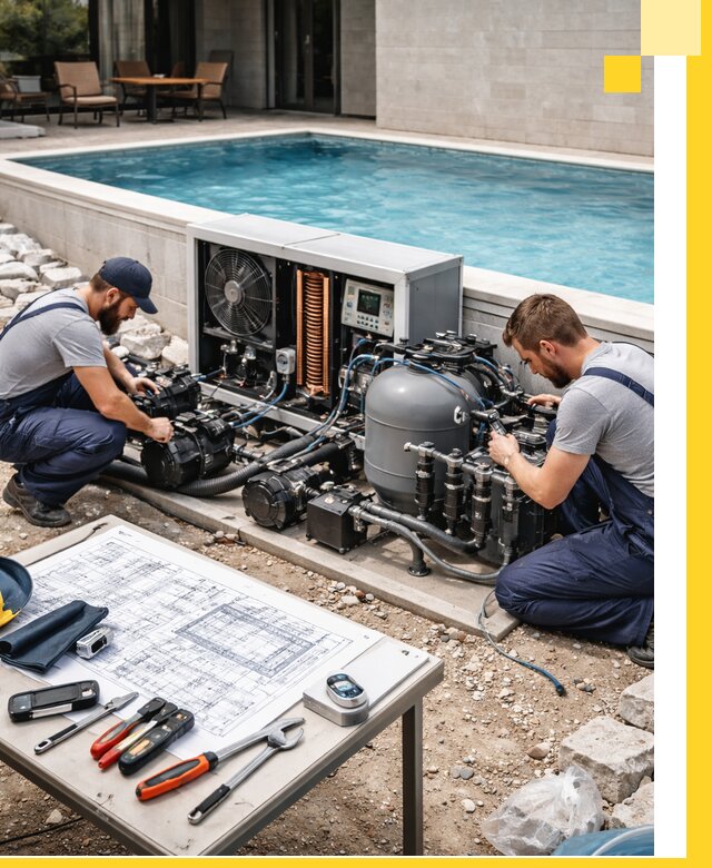 Проектирование и монтаж бассейнов с подогревом в Зиме