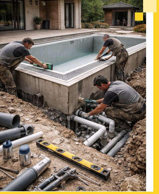 Строительство переливных бассейнов в Зиме под ключ