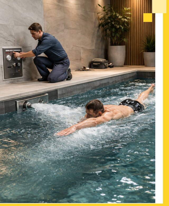 Проектирование и монтаж бассейнов с противотоком в Зиме