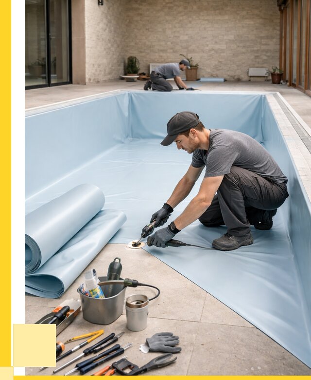 Пленка ПВХ для бассейнов в Зиме от 2557 р. | ЭриданЗма