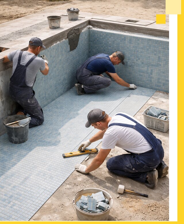 Укладка и установка плитки для бассейнов под ключ в Зиме