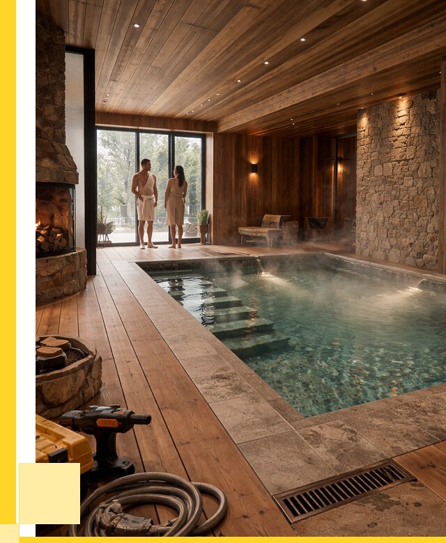 Проекты бань с бассейном под ключ в Зиме от 76710 р., ЭриданЗма