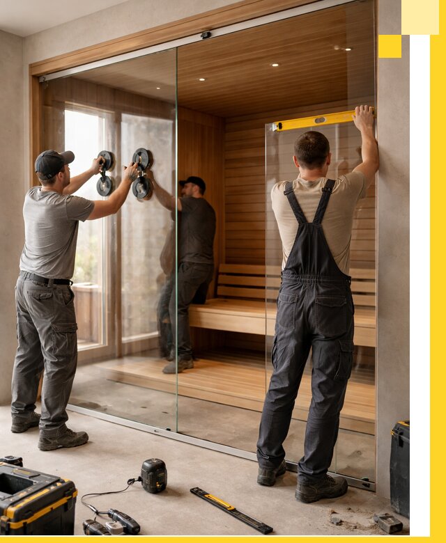 Производство и монтаж стеклянных саун под ключ в Зиме