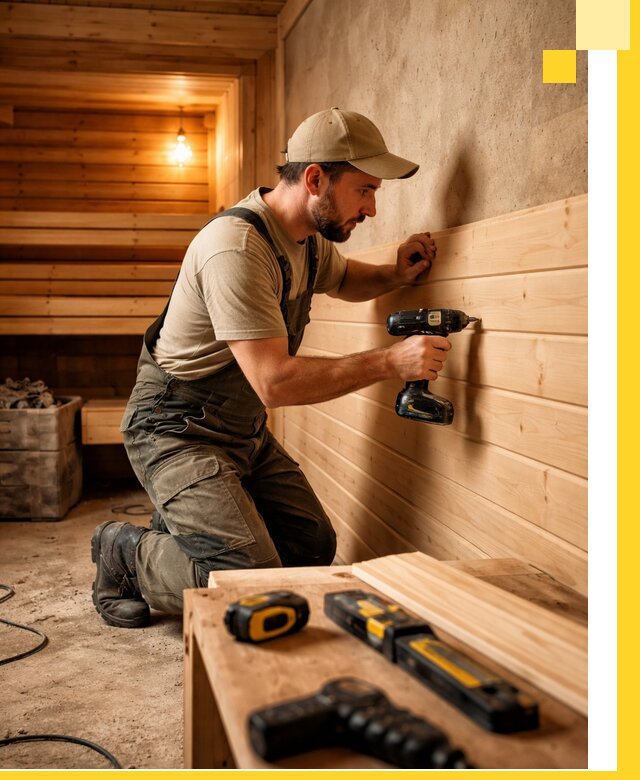 Профессиональная внутренняя отделка бани в Зиме под ключ