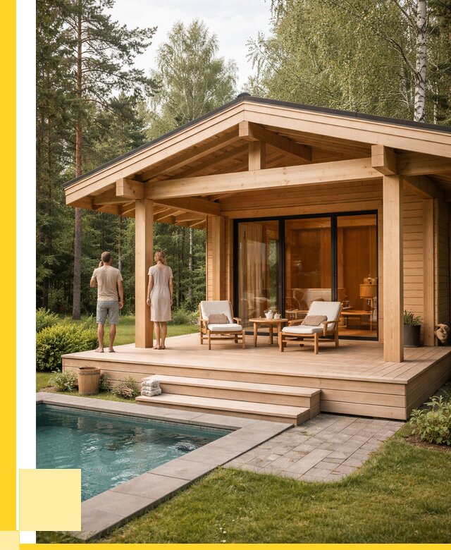 Бани с террасой под ключ в Зиме от 613680 р. | ЭриданЗма