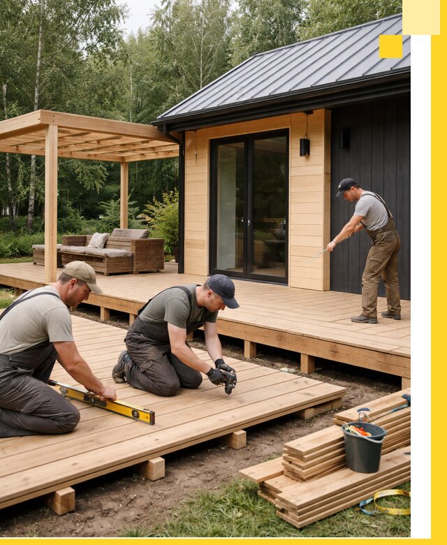 Строительство бань с террасой и бассейном под ключ в Зиме