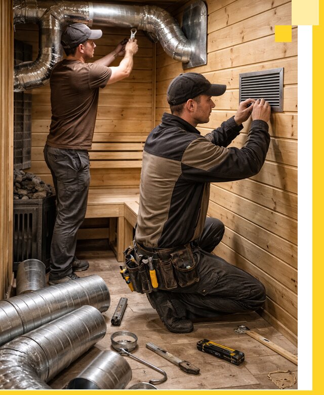 Проектирование и монтаж вентиляции бани в Зиме под ключ