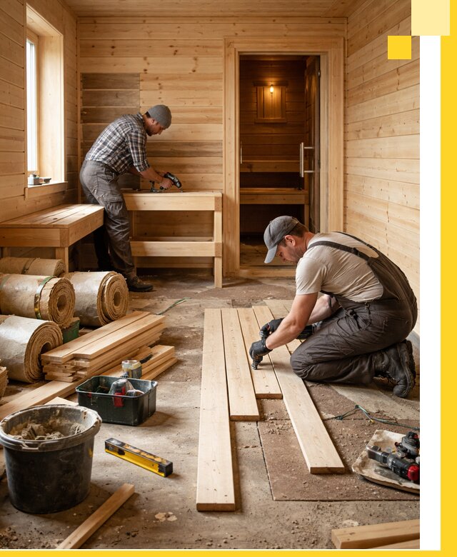 Индивидуальный проект бани с комнатой отдыха под ключ в Зиме