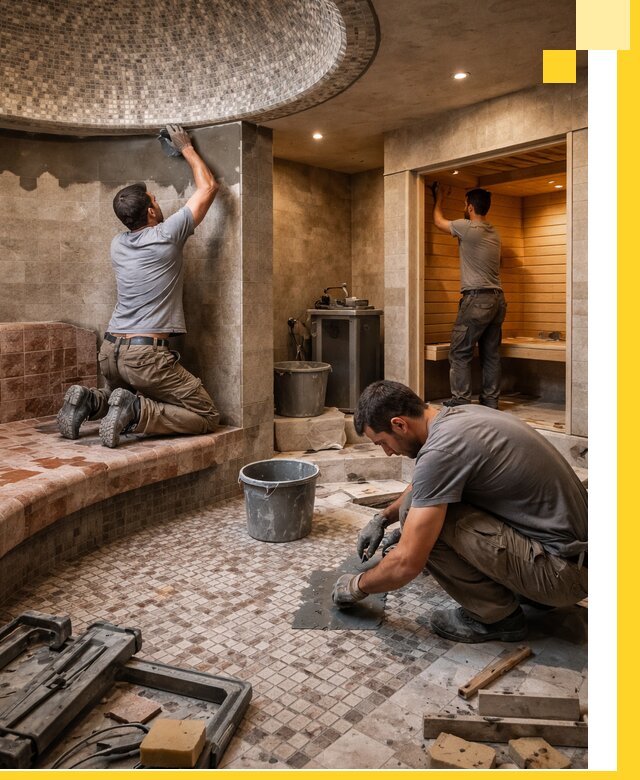 Проект и строительство хамама бани и сауны под ключ в Зиме